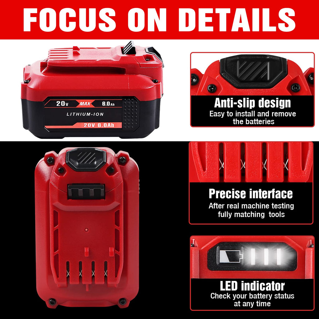 20V 6.0Ah Replacement Battery D8180