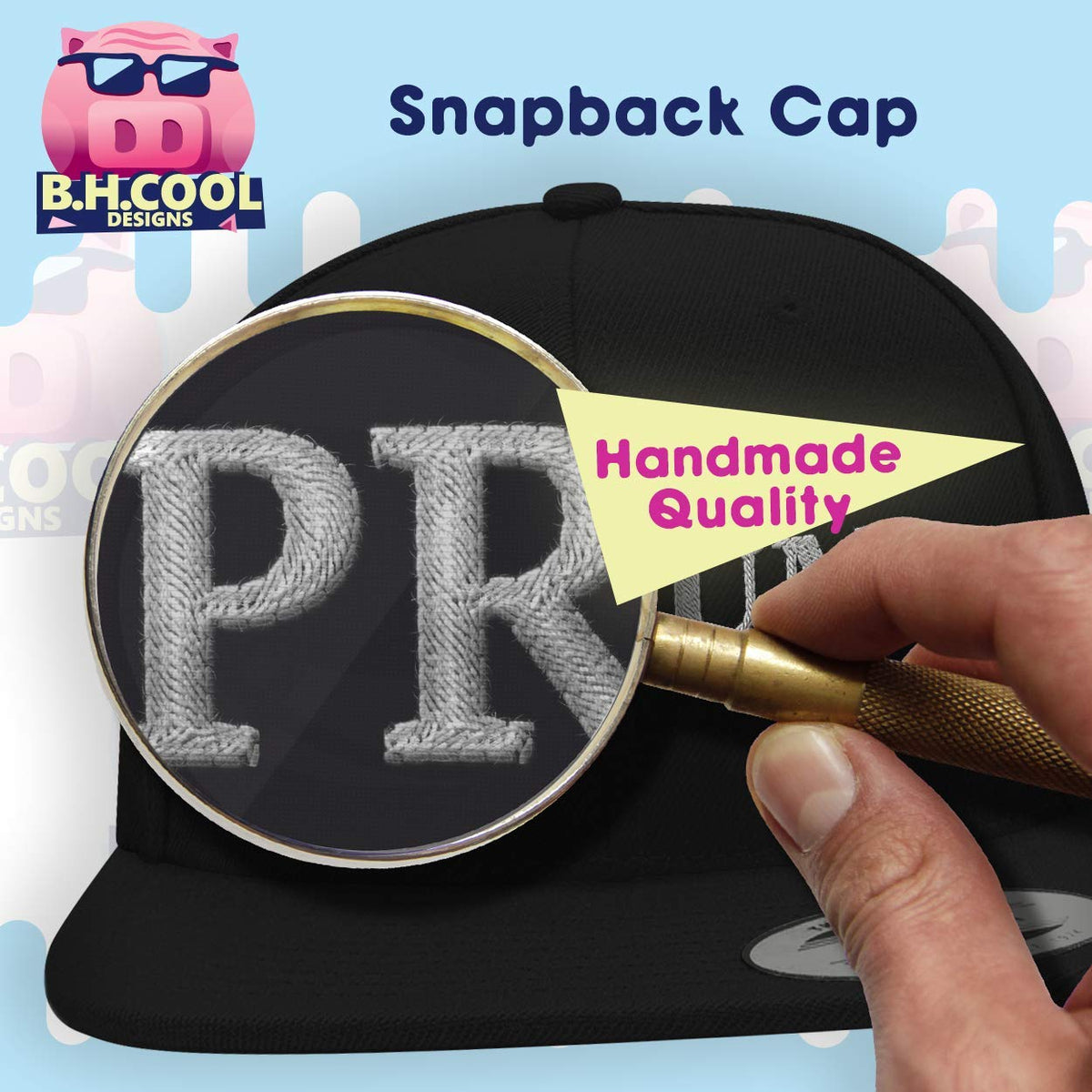 Structured Flat Bill Snapback Cap S33576