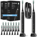 Black Electric Toothbrush with 8 Brush Heads & Travel Case D767544