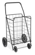 Extra Large Foldable Shopping Cart with Wheels, 100 Lb Capacity, Steel Frame, Black O59294