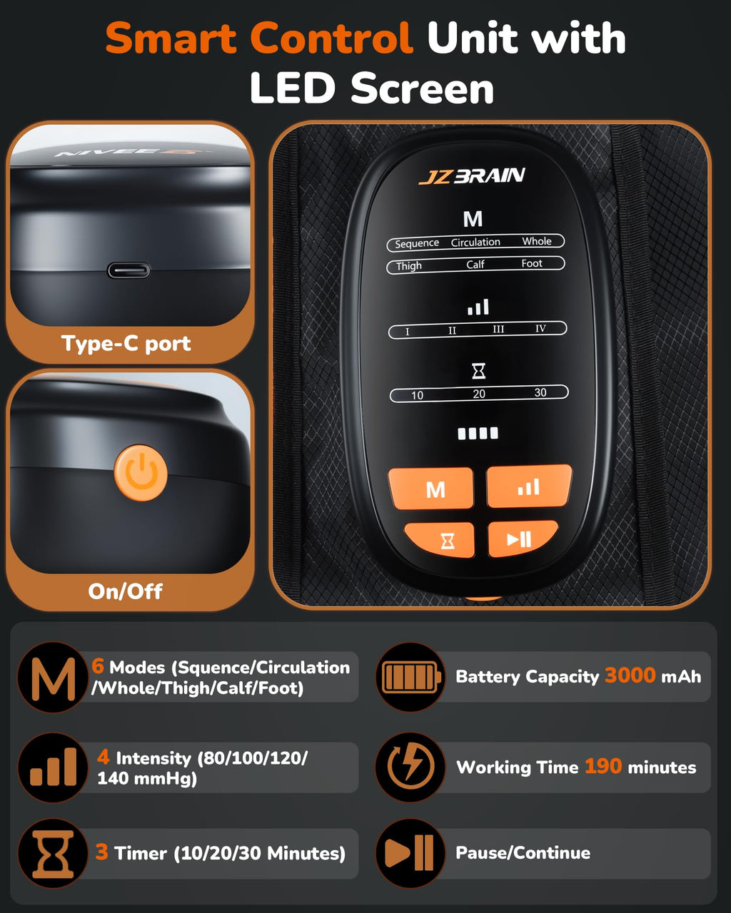 Cordless Rechargeable Leg Compression Boots L244