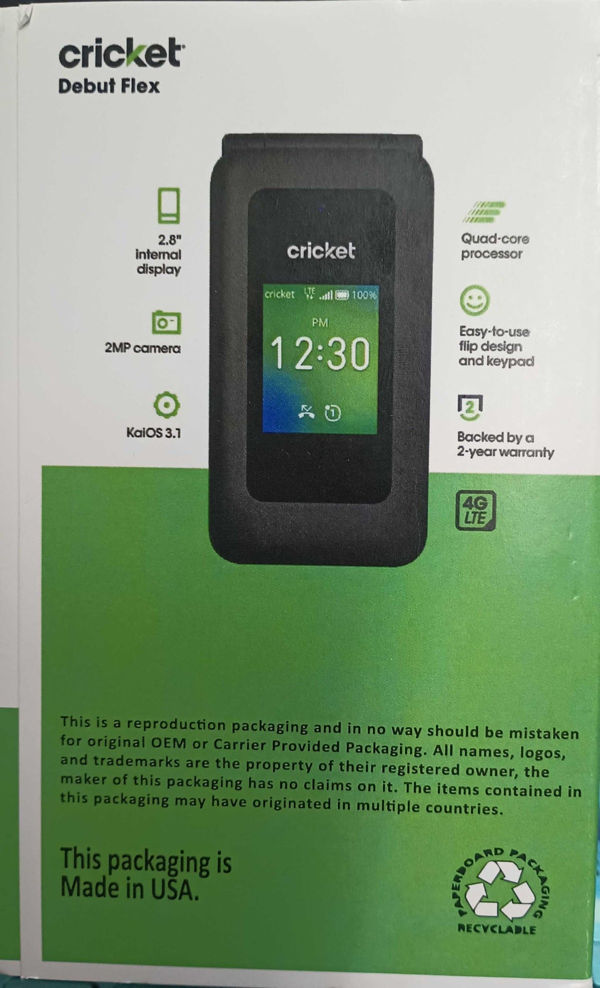 4G LTE Flip Phone with 2.8" Display H892649