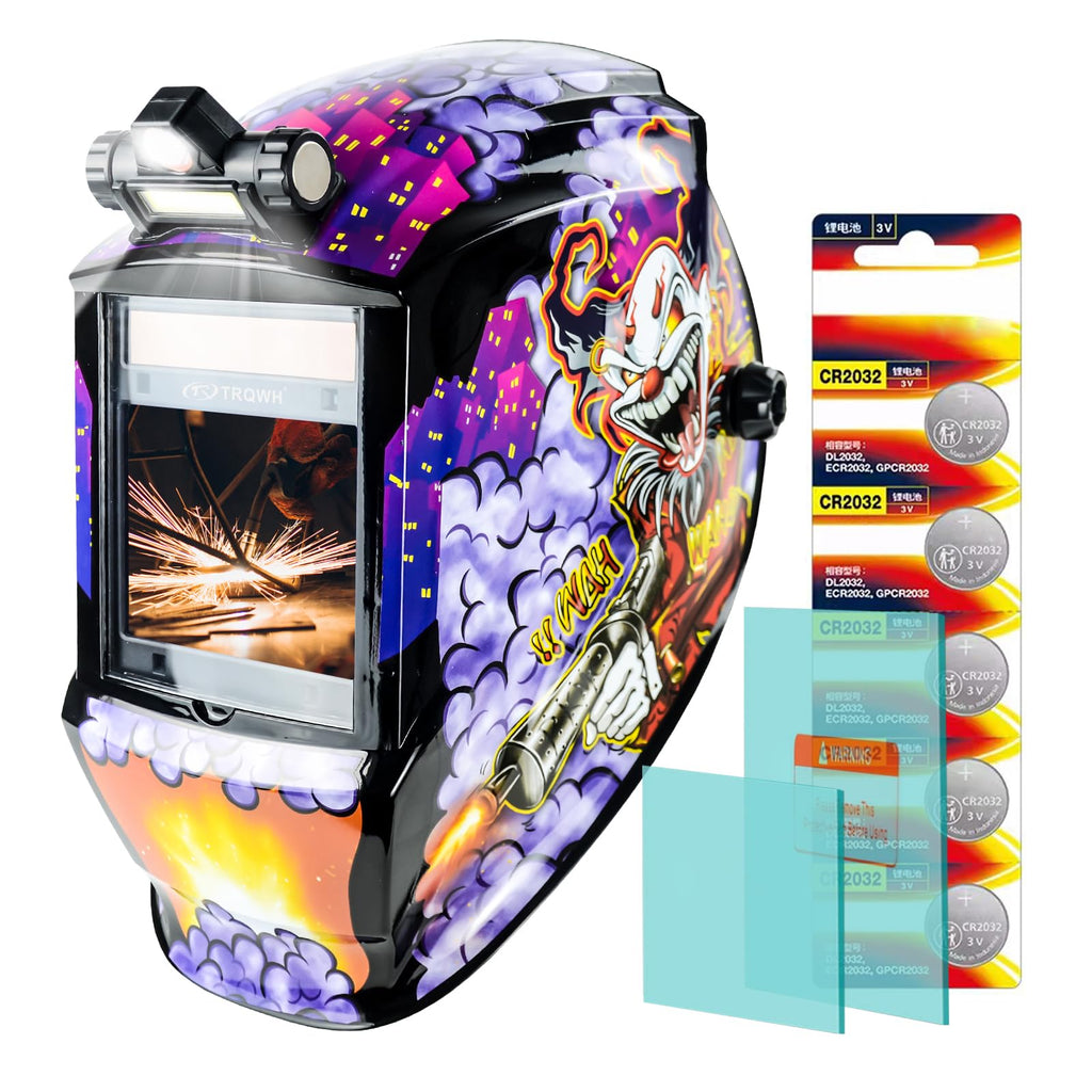 Auto Darkening Solar Powered Welding Helmet with 4 Arc Sensor Z911938