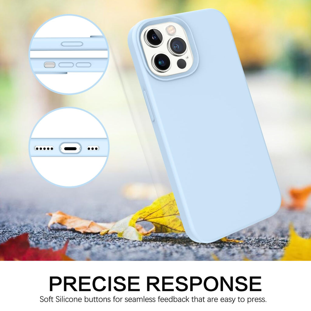 Compatible with iPhone 13 Pro Max Liquid Silicone Phone Case Light Blue T294345