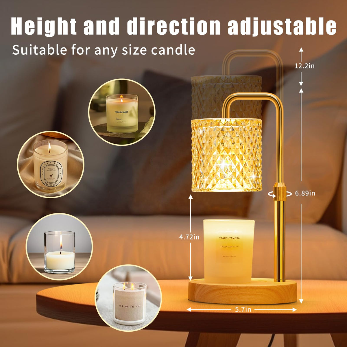 Dimmable Candle Warmer Lamp with Timer J812