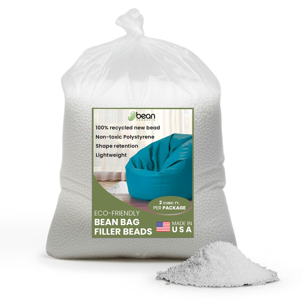 100% Recycled Polystyrene Bean Bag Filler Beads 2 Cubic ft. K7631