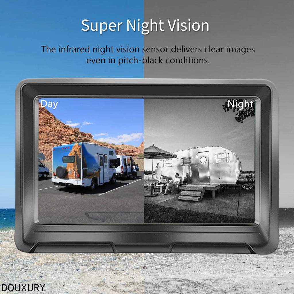 Solar Magnetic Wireless Backup Camera with 5" 1080P Monitor G7310