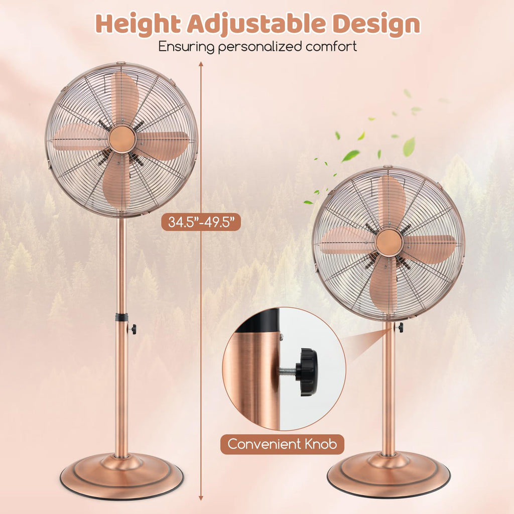 16" Metal Pedestal Fan with Adjustable Height I287256