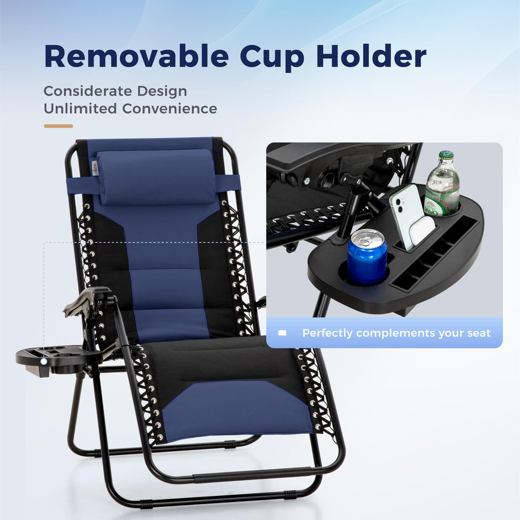 Foldable Zero Gravity Chair Set of 2 Blue B520516