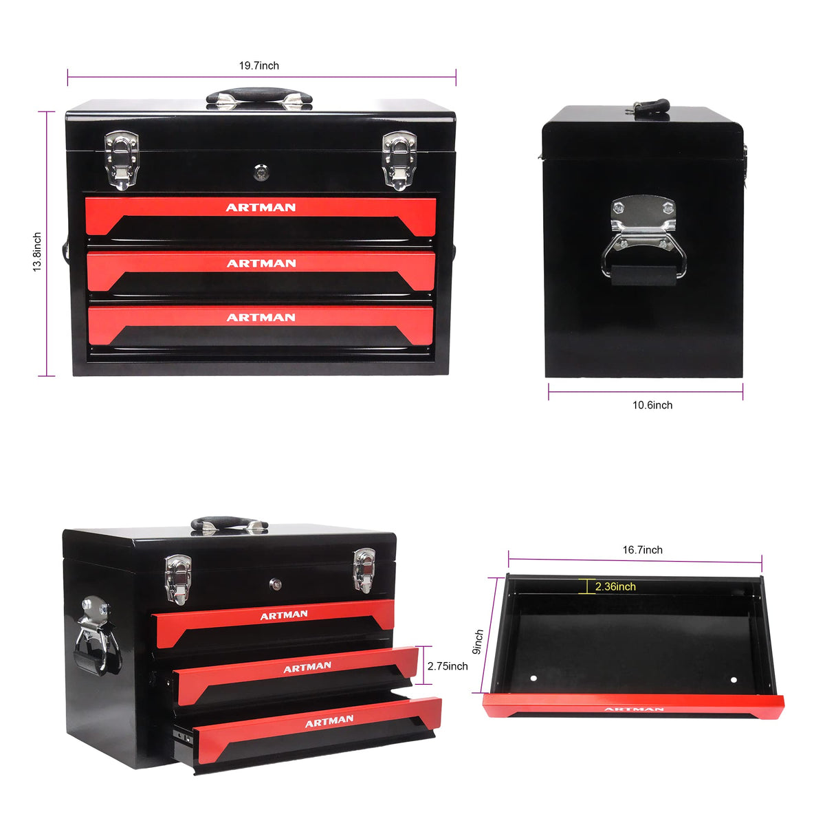 3-Drawer Steel Tool Chest with 439-Piece Mechanics Tool Set G615029