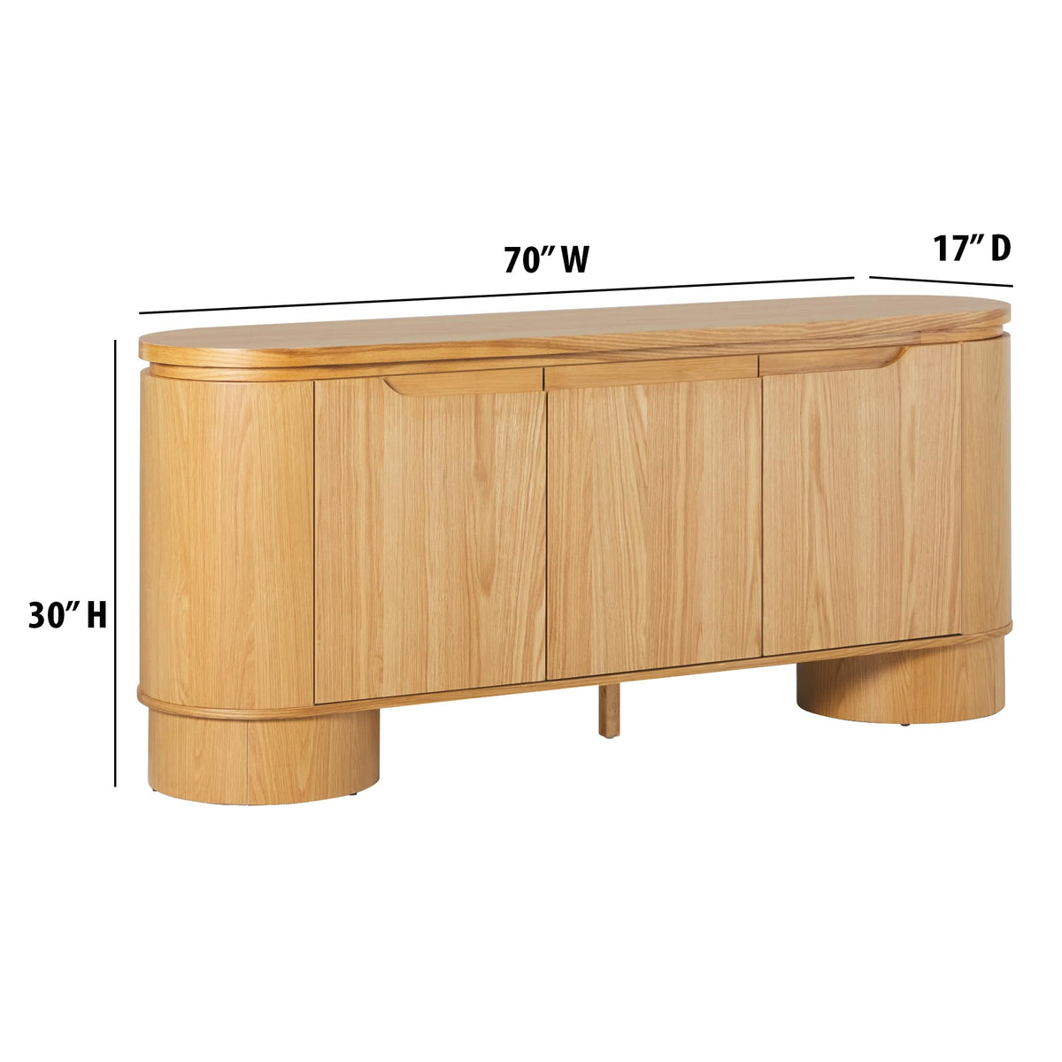 70 Inch White Oak Wood Sideboard TV Stand with Storage Q407172