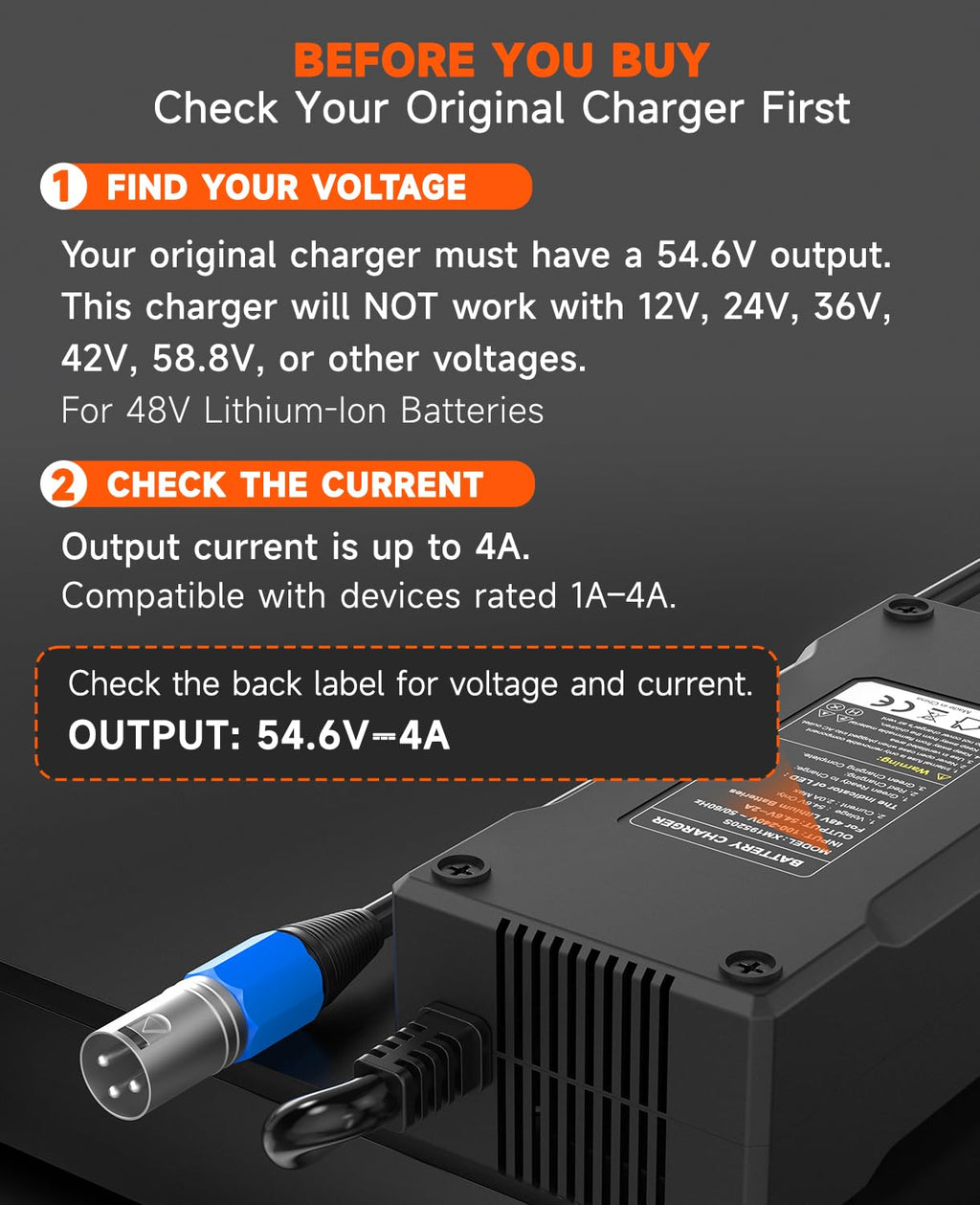 48V 4A Electric Bike Charger O575
