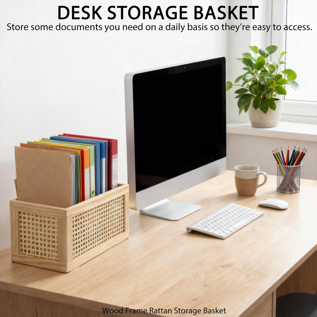 Rectangular Rattan Woven Storage Basket N46610