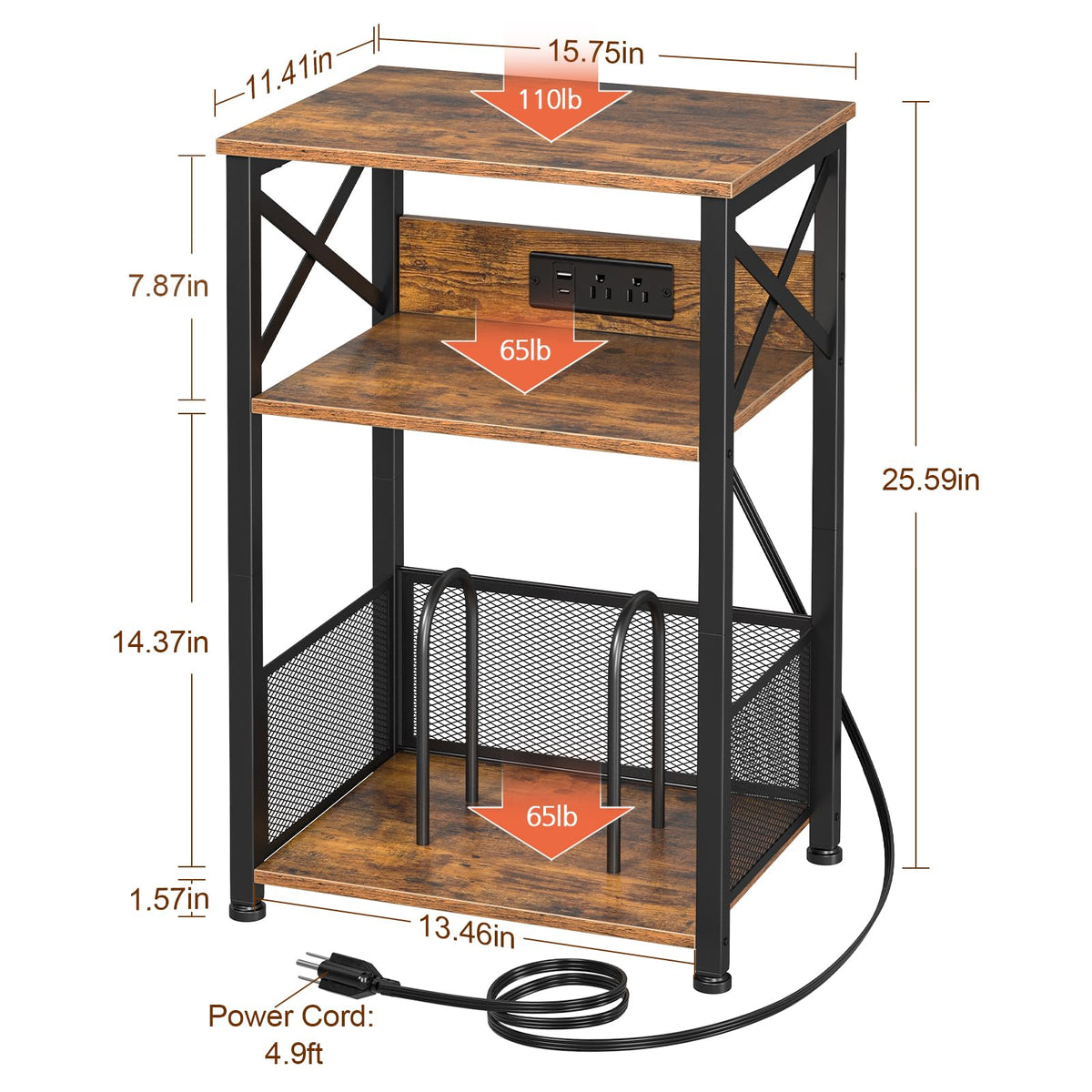 Record Player Stand with Charging Station Y133033