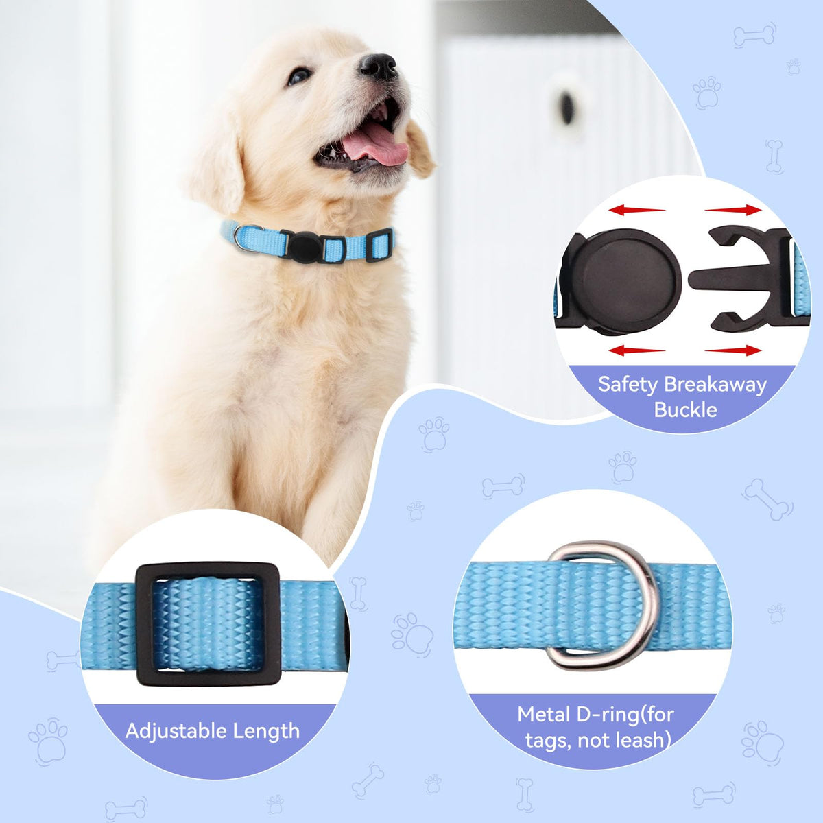 Soft Nylon Puppy Collars 12pcs H138735