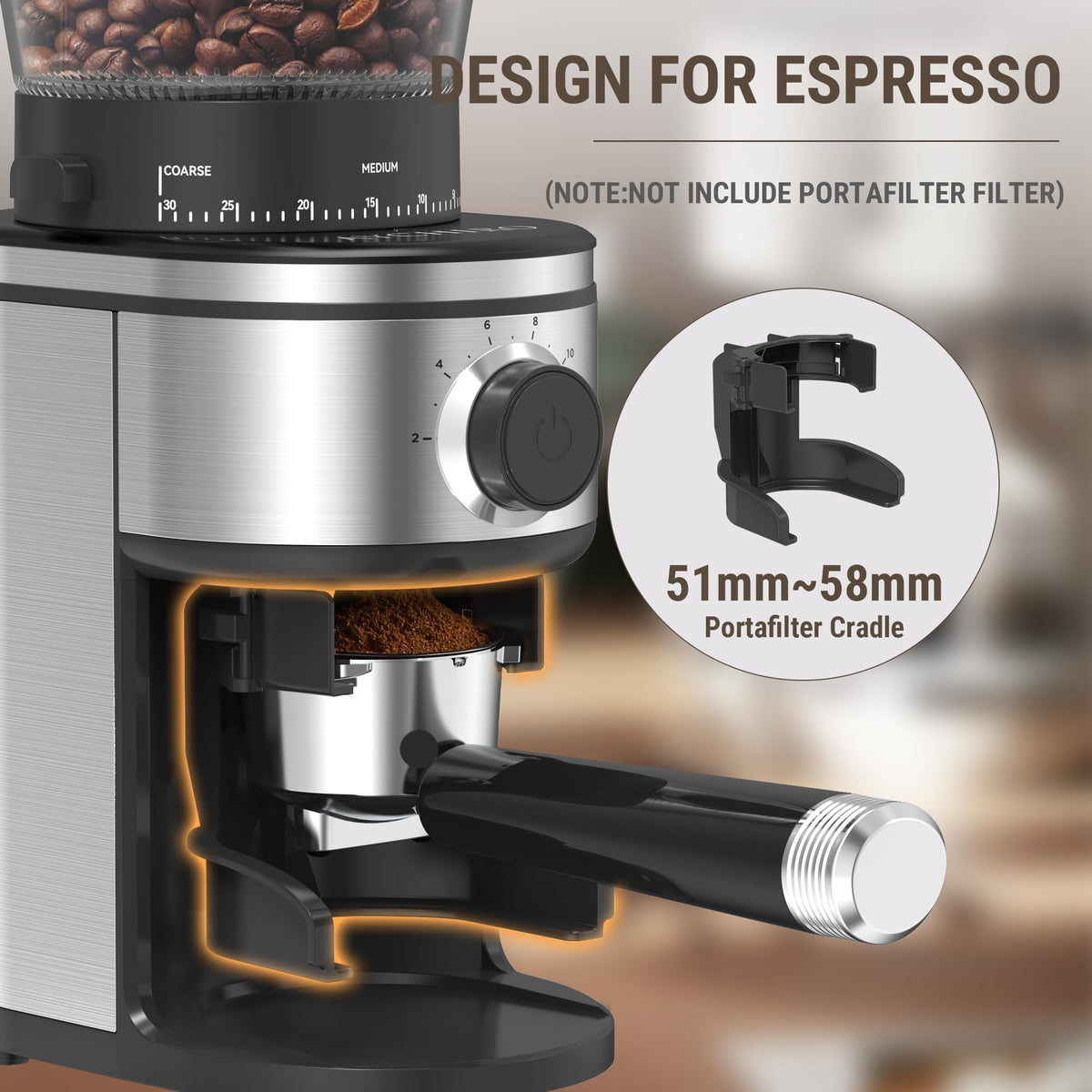 Electric Conical Burr Coffee Grinder with 30 Grind Settings V855825