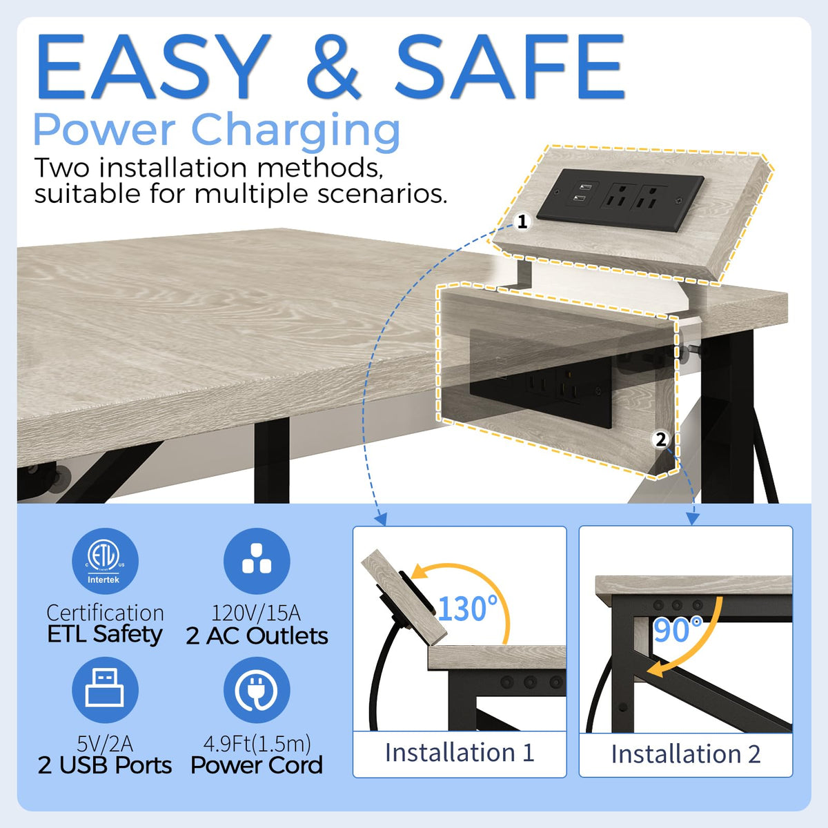 24"x23.6" Printer Stand with Power Outlet I128336