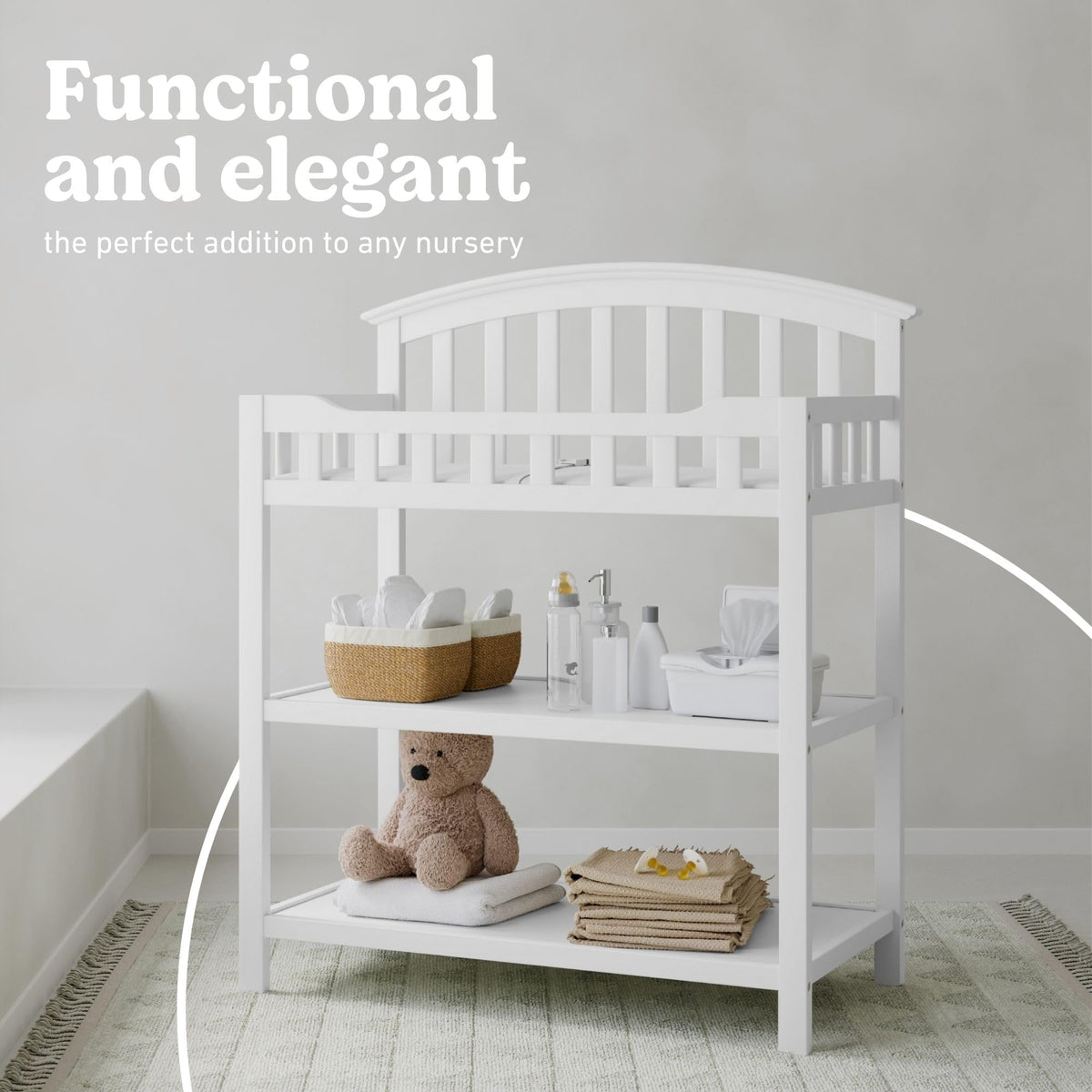 White Changing Table with Changing Pad F1102