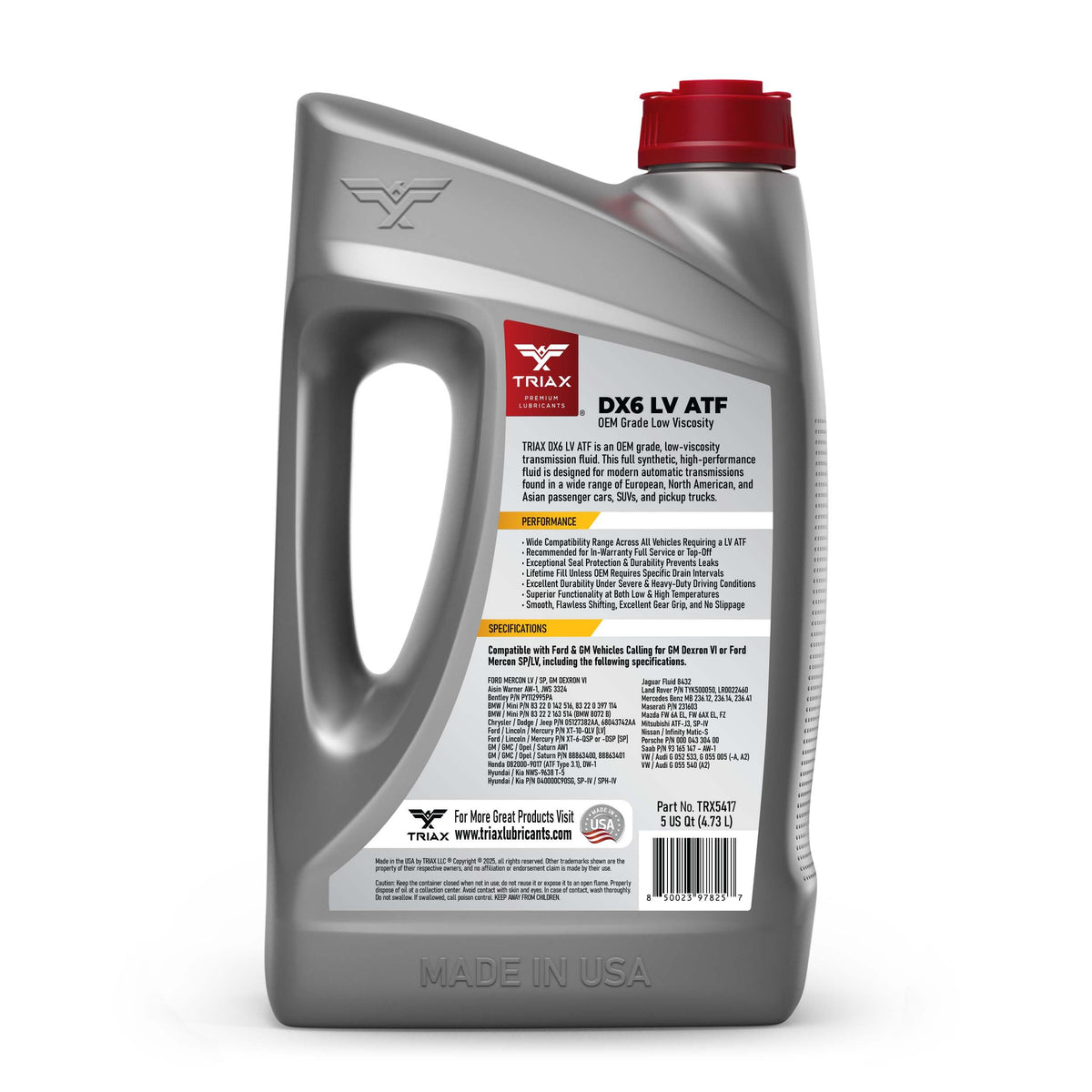 Full Synthetic Low Viscosity Automatic Transmission Fluid (5 Quart) U488885