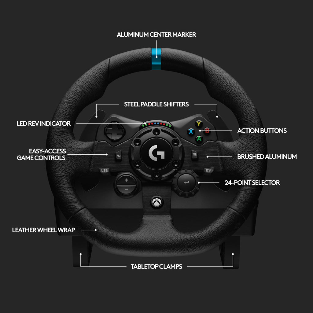 Racing Wheel and Pedals with Force Feedback and Leather Wheel Cover W19835
