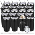 20 Pack Stainless Steel Insulated Tumbler with Straws Y115