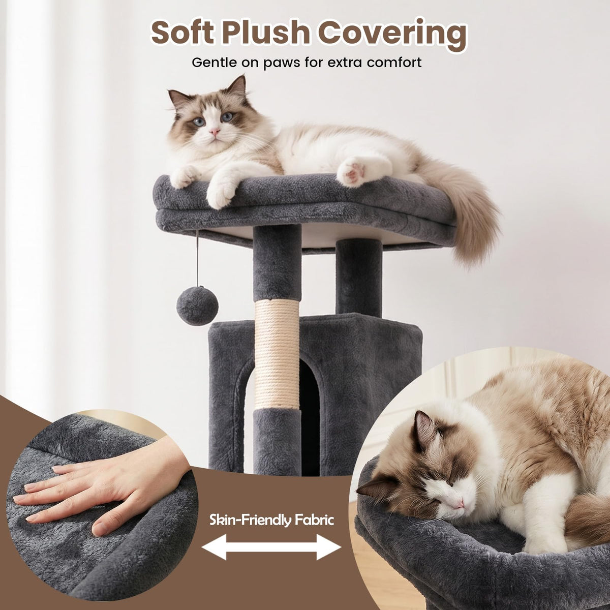 70 Inches Indoor Cat Tree with Ladder S649