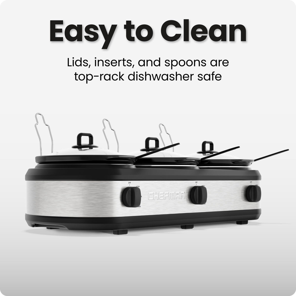 Triple Slow Cooker with 2.5 Qt Ceramic Crocks N2508