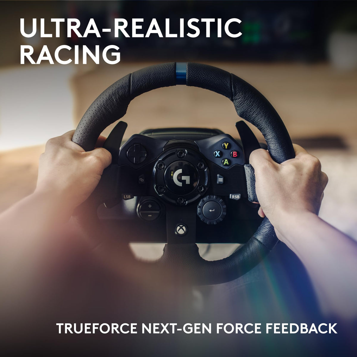 Racing Wheel and Pedals with Force Feedback and Leather Wheel Cover W19835