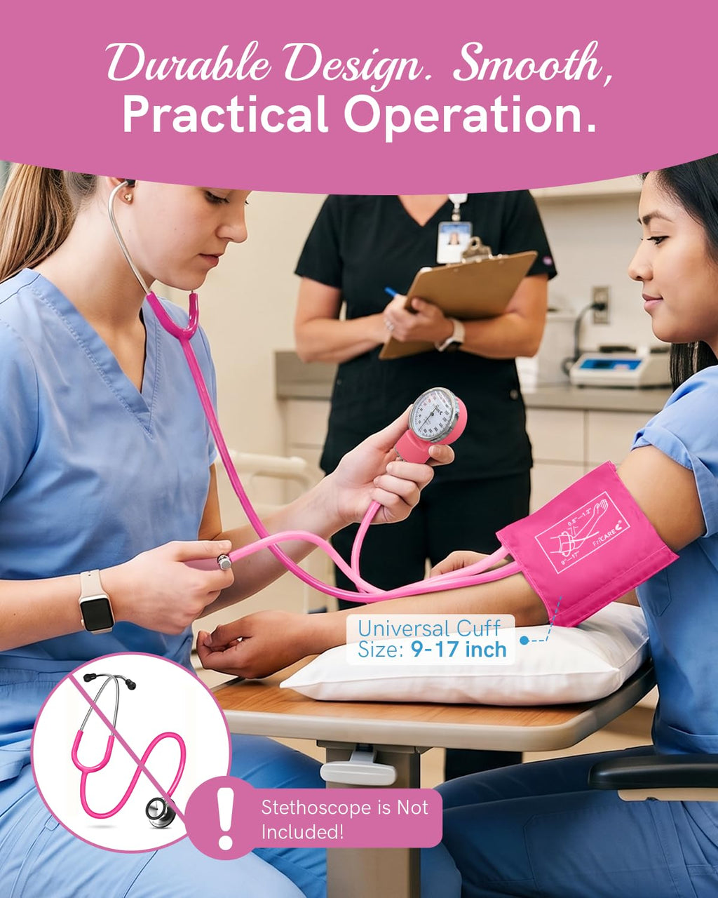 Pink Manual Blood Pressure Cuff K197560