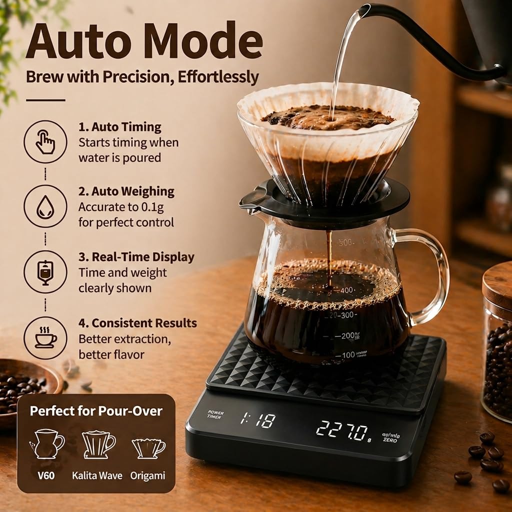 Rechargeable Digital Coffee Scale with Timer C587071