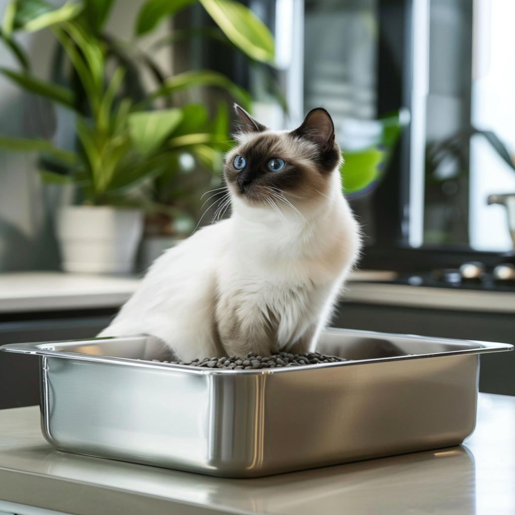 Large Stainless Steel Cat Litter Box E69437