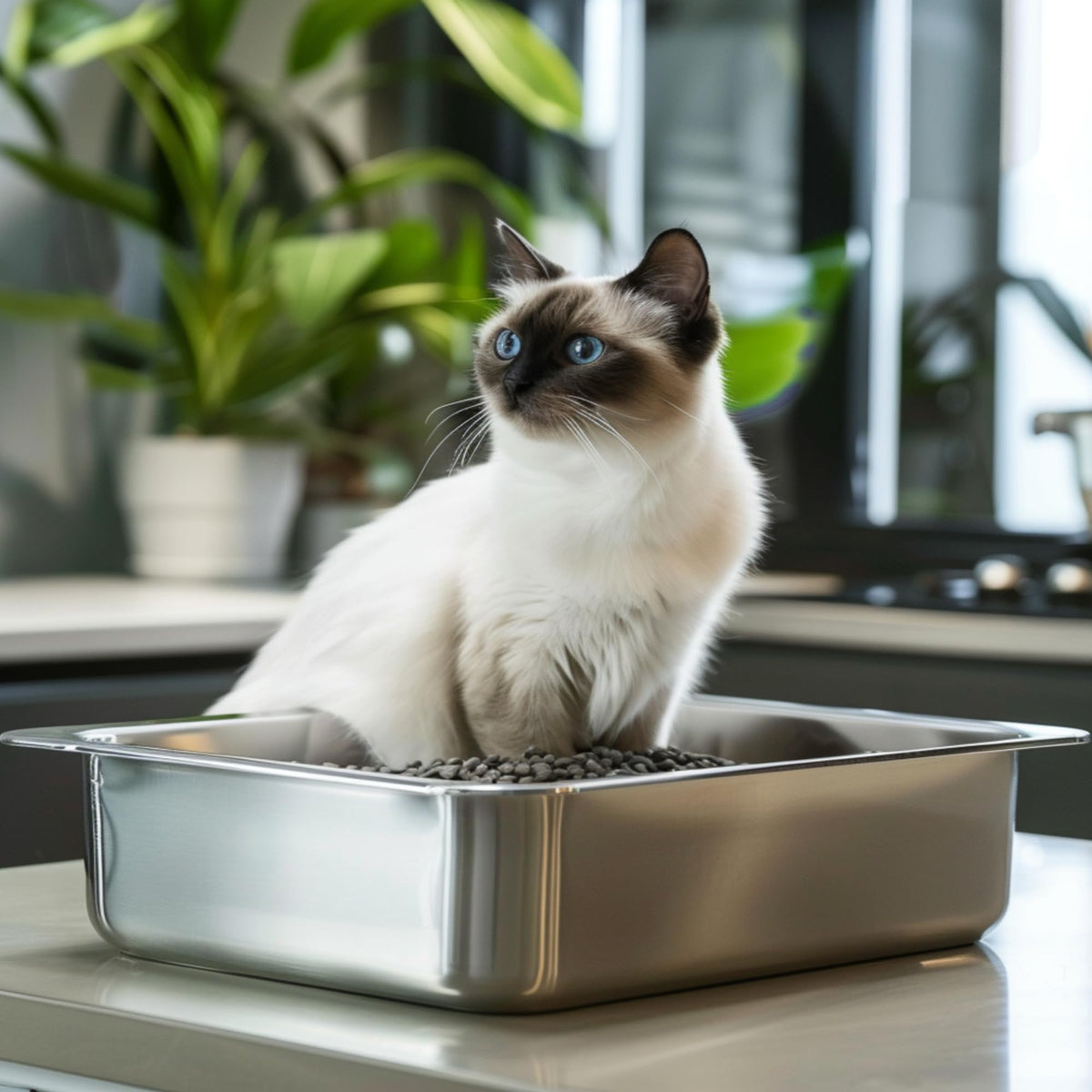 Large Stainless Steel Cat Litter Box E69437