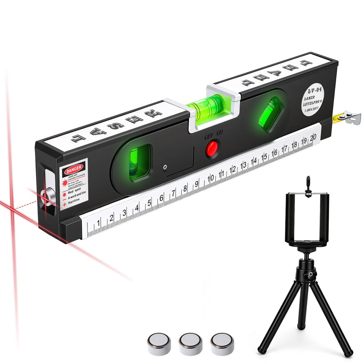 4-in-1 Laser Level with Tripod Magnetic F50186