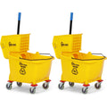 Yellow 35 Quart Mop Bucket on Wheels, 2-Pack N9711