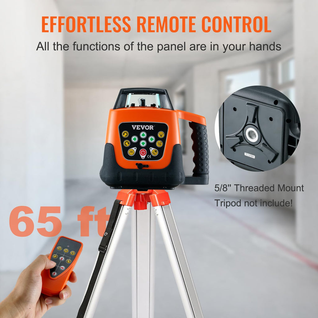Green 360 Degree Self Leveling Rotary Laser Level Kit with Tripod & Staff I92576
