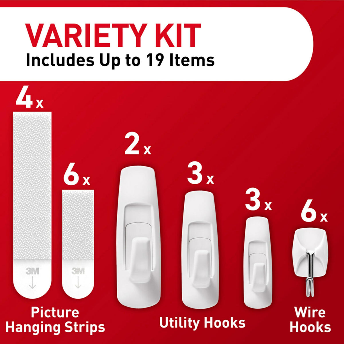 Picture Hanging Strips, Wire Hooks and Utility Hooks Kit V8464