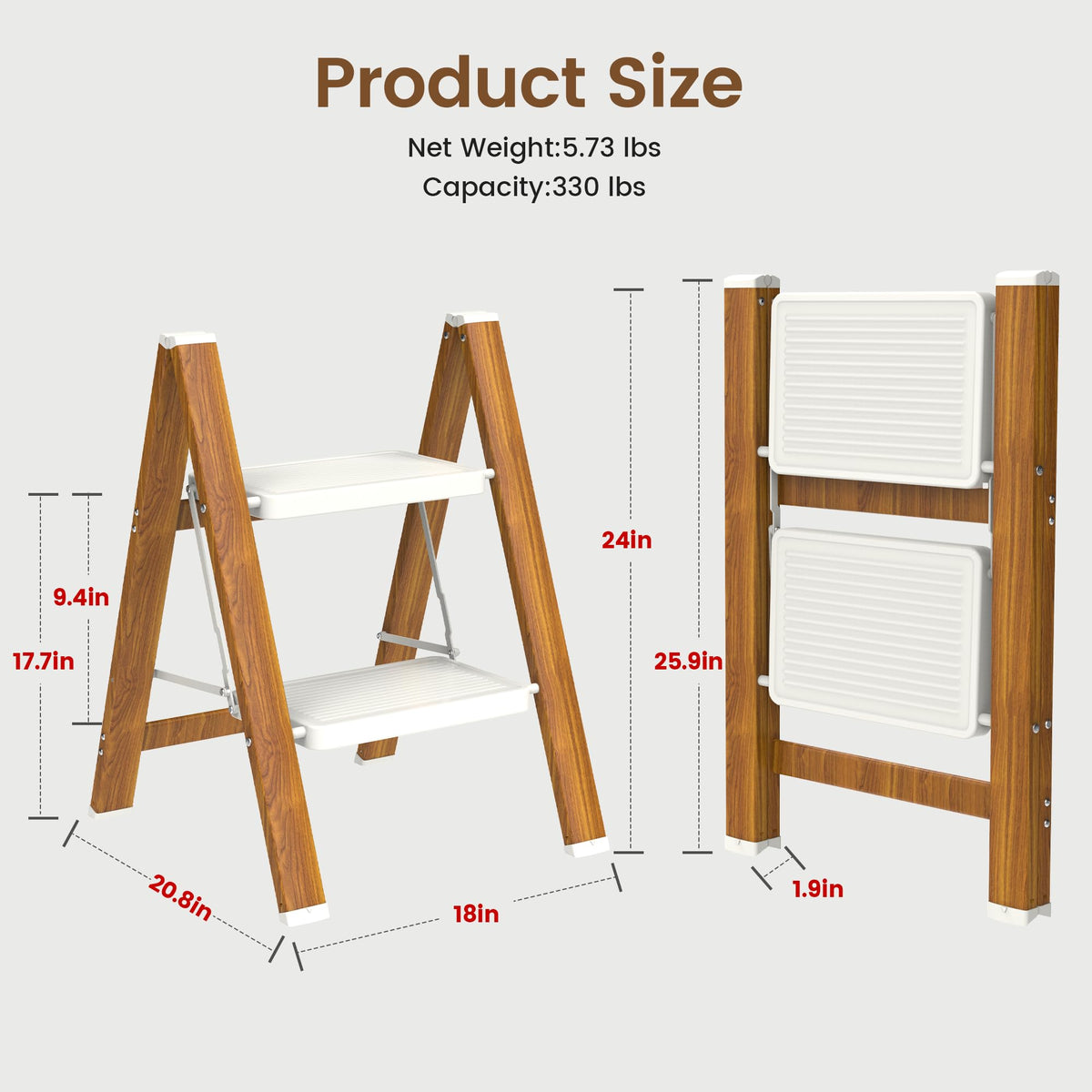Lightweight Aluminum Folding Step Stool D4421