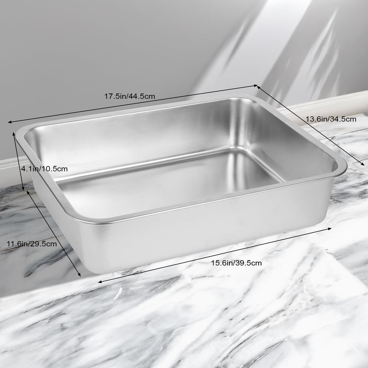 Large Stainless Steel Cat Litter Box E69437