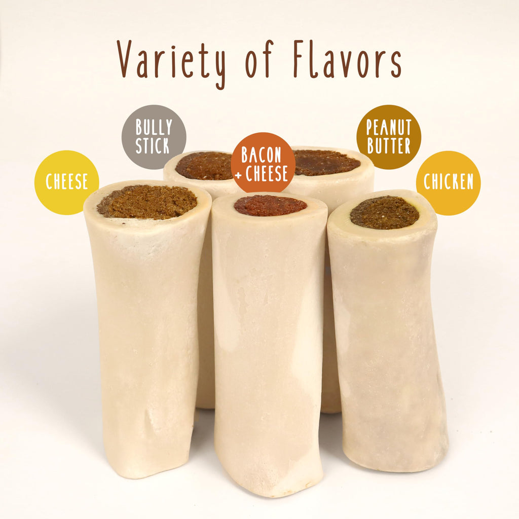 Peanut Butter Flavor Large Stuffed Shin Bones for Dogs B577350