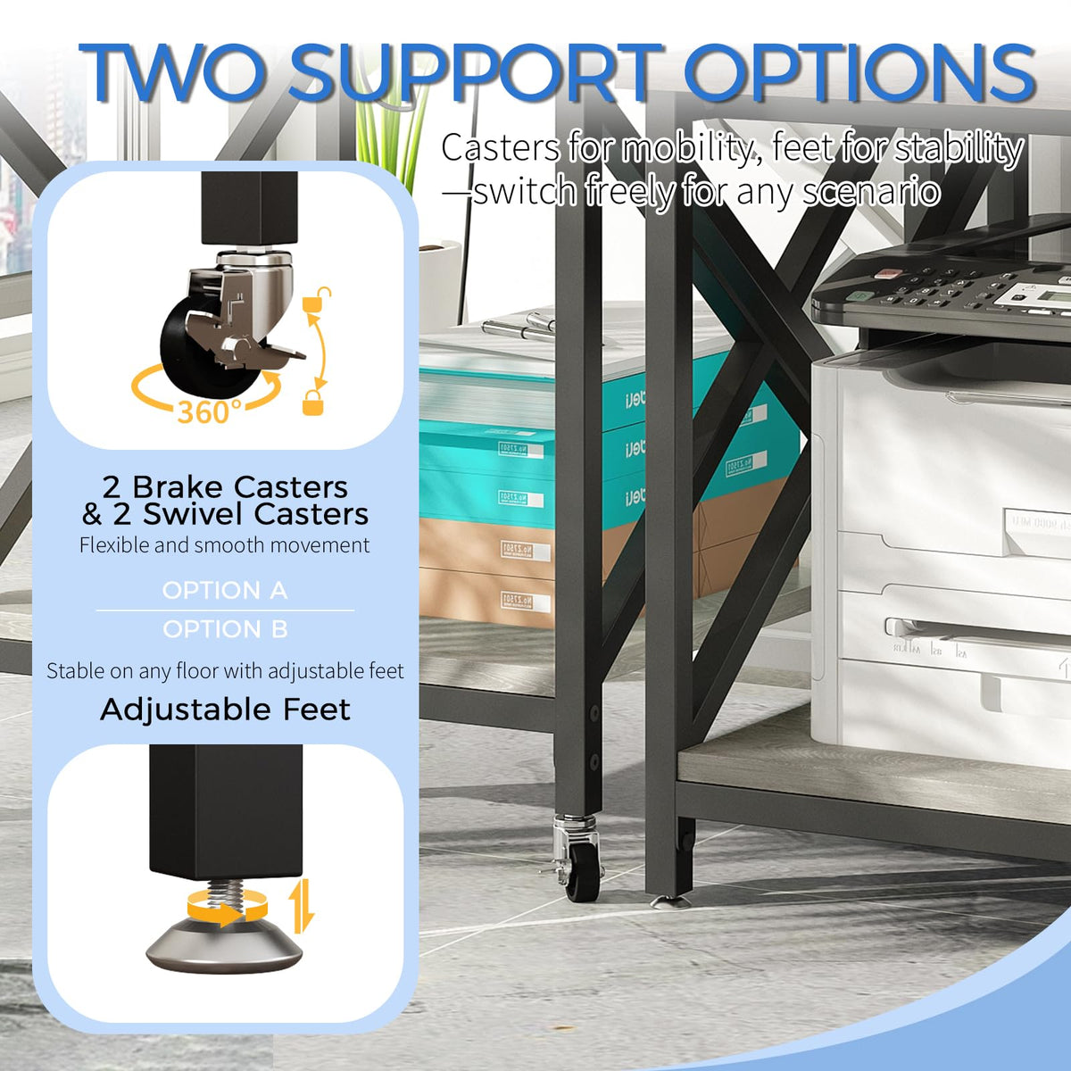 24"x23.6" Printer Stand with Power Outlet I128336