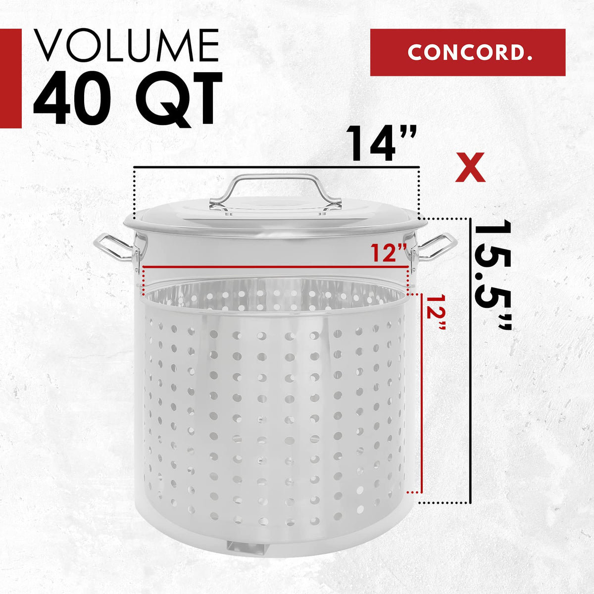 40 Quart Stainless Steel Stock Pot with Steamer Basket and Propane Stove U513
