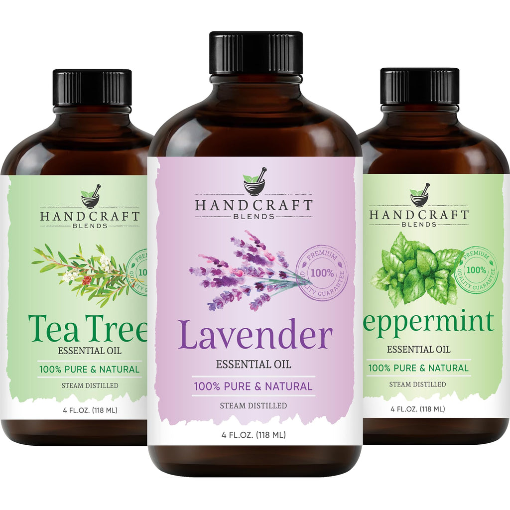 Peppermint Tea Tree Lavender Essential Oil Set 4 Fl. Oz Z75747