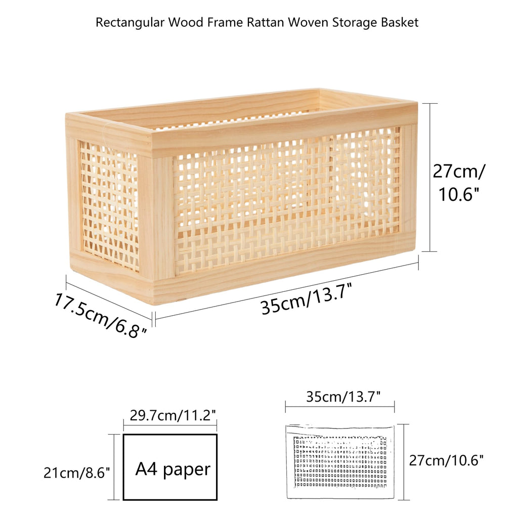 Rectangular Rattan Woven Storage Basket N46610
