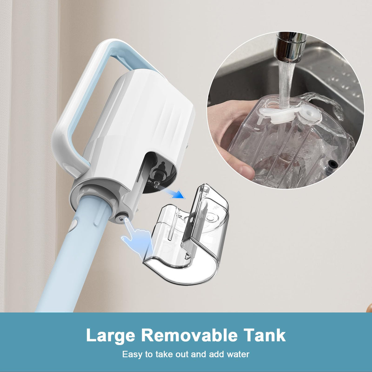 6 in1 Steam Mop Cleaner with 2 Modes, 2 Microfiber Pads, 400ML Removable Tank H87813