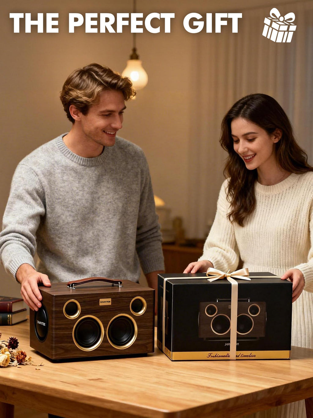 Portable Bluetooth Speaker 240W Peak Power Wooden Audio System B695