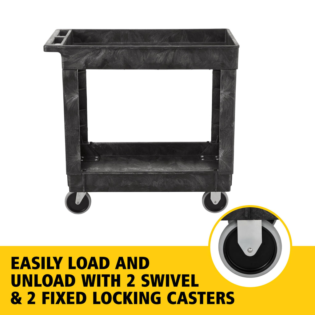 2-Shelf Utility Service Cart, Black, 500 lbs. Capacity U91979