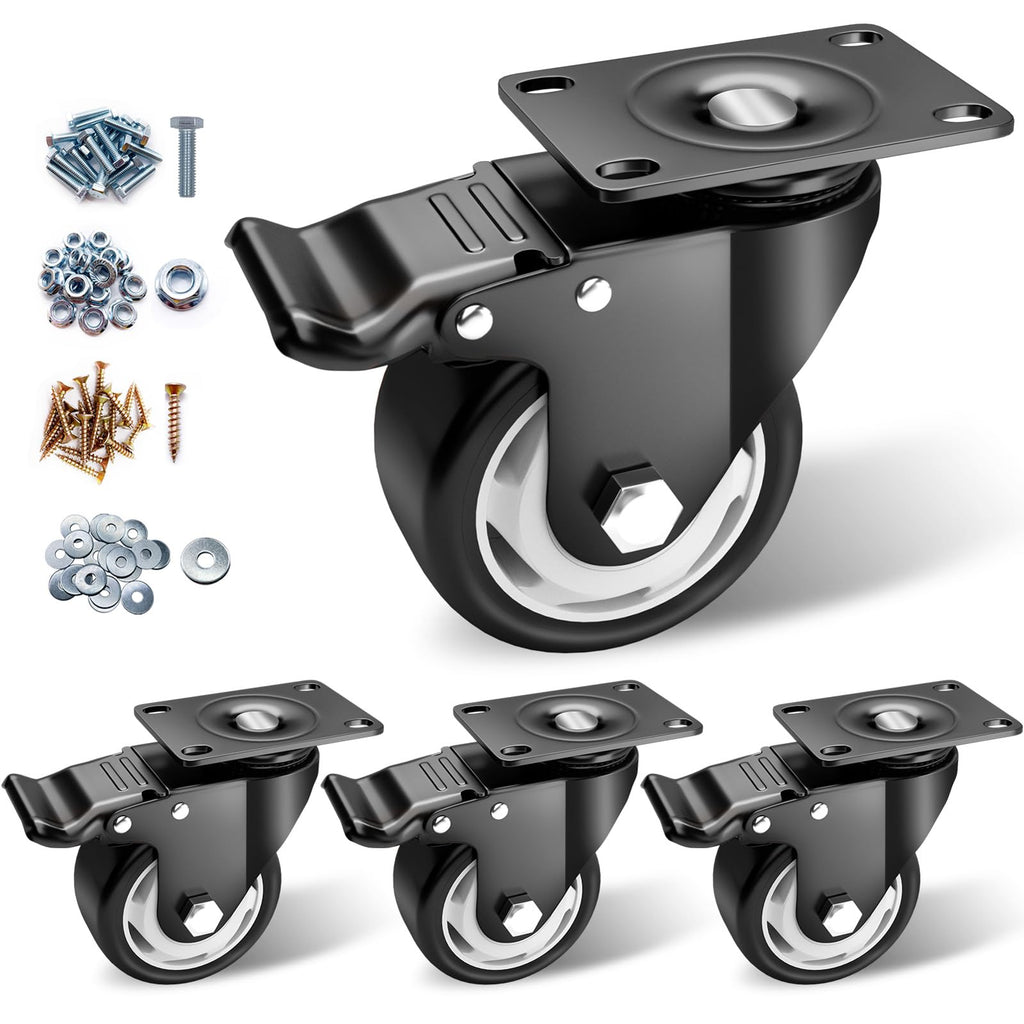 3 Inch Swivel Casters Set of 4 with Brake H646138