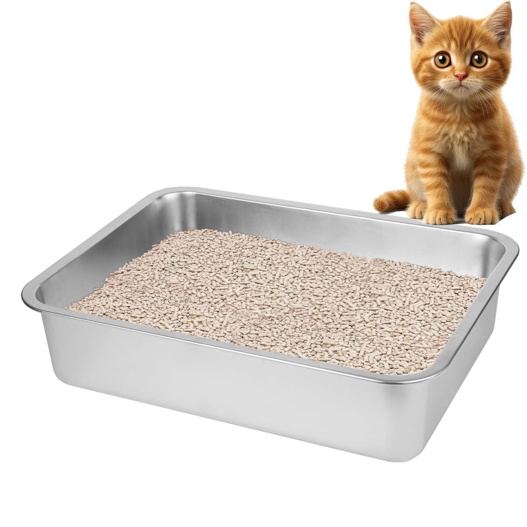 Large Stainless Steel Cat Litter Box E69437