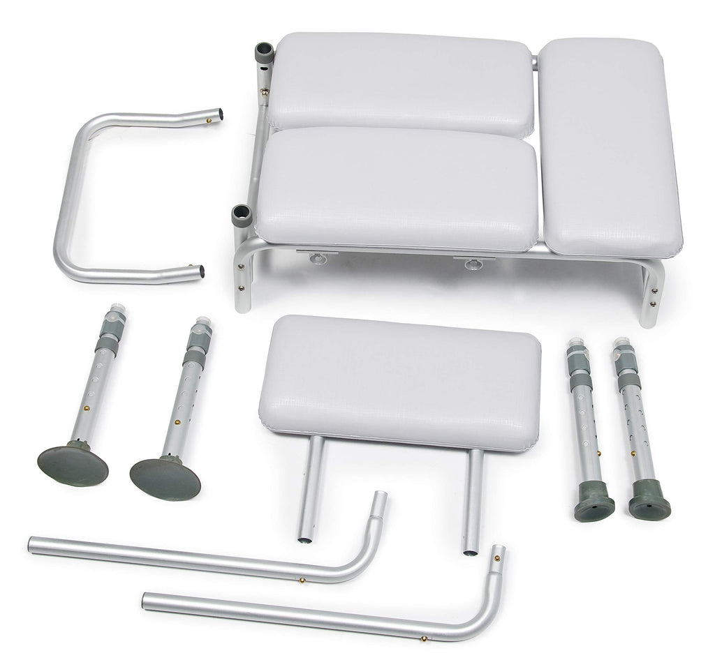 2-in-1 Tub Transfer Bench & Shower Chair, Padded Seat & Back, Height Adjustable Z315