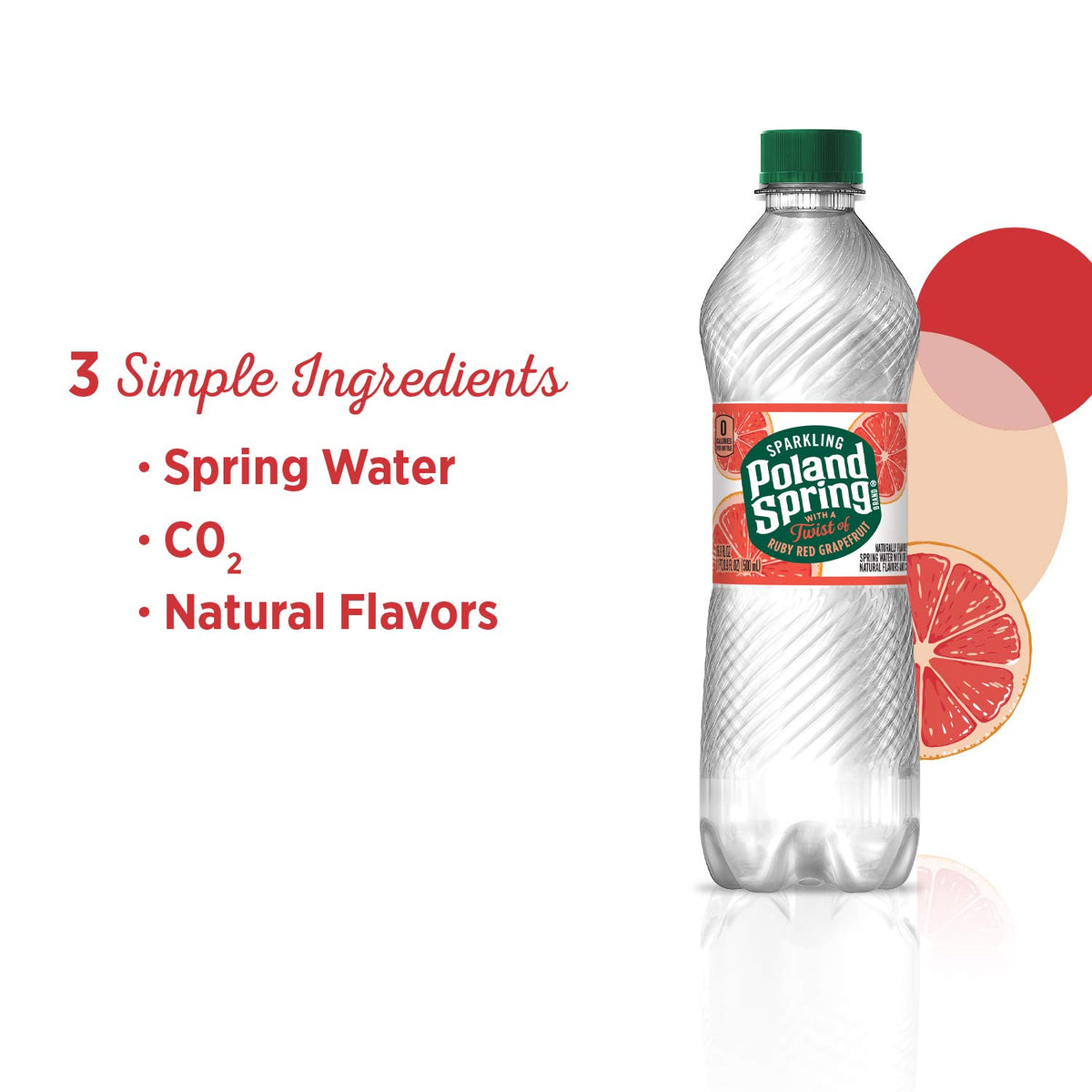 Sparkling Water, Red Ruby Grapefruit, 16.9 Fl Oz, Pack of 8 I650